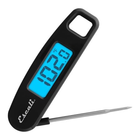 Escali Compact Portable Meat Candy Folding Digital Thermometer , Backlit Display Easy to Storage with Magnet, Black